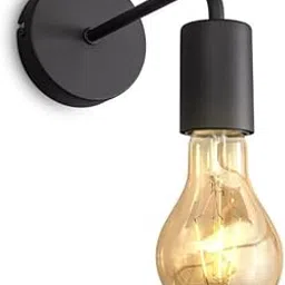 SHOPPEEFRY Wall Light I 1-Bulb Vintage Wall Light | Designer Lamp | Decorative Wall lamp for Living Room | Bedroom | Indoor/Outdoor Light | Balcony Corridor | Antique Ligh (Black)-image-32