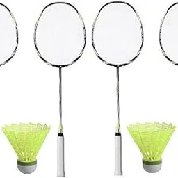 AASA Badminton Steel Racket (Set of 2 Pair) with Nylon Shuttle Kids and Adults Multicolor-picture-54