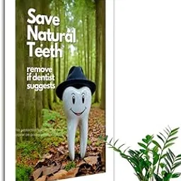 Save natural HAPPY CUTE TOTH IN JUNGLE Dentist StatusRing Dental Clinic - Poster without frame-picture-28