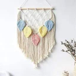 Zazzish House | 01 Pcs Cotton Macrame Dream Catcher Type Woven Feather Wall Hanging Handmade Dreamcatcher Boho Tassels Decoration Home Decor Ornament Craft (Size - 40 x 60 cm).-picture-23