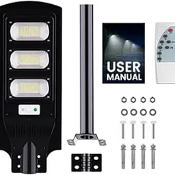 RJ - 120 Watt Solar Street Lights Outdoor Automatic Motion Sensor Lights High Lumen Waterproof Solar LED Lamp with Aluminum Wall Mounting Bracket with Remote Control (2 Years Warranty)-image-5