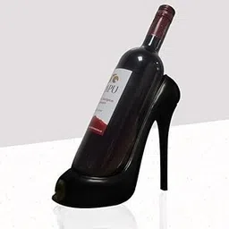 SMOKEY COCKTAIL Stiletto Bottle Holder Wine Rack Creative High Heel Shoe Design Tabletop Free Standing Wine Storage Holders Stand (Black)-image-15