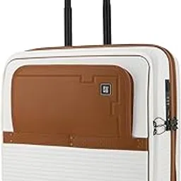 eume Overnighter Pro Luggage Trolley for Travel 18 inch, Cabin Bag | Trolley Bag Small for Luggage | with Laptop Sleeve | 100% German Bayer Polycarbonate - Mocha White-picture-13