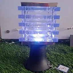 LED Gate Light with Multi-Color Changing Feature, 4.5 Inch Outdoor Night Light for Home, Office, Marriage Hall, Ice Effect Design with Black Base image 1