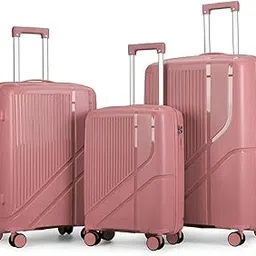 tourtier Hard-Shell Luggage Trolley Bag with 360° Spinner Wheels, Large Capacity Travel Carry-On Suitcase (Style-2, BABYPINK, 20" 24" 28")-picture-43