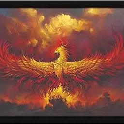 Mad Masters Phoenix Bird Wings on Fire Painting Hanging Photo Frame Decorative Item for Living Room, Bedroom, Home Decor and Wall Decoration (MM 1897, 8x12 Inch, Paper, Without Plexi Glass)-image-53