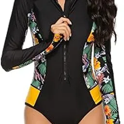 yateen Womens Athletic Training Swimsuit Long Sleeve Rashguard-picture-24