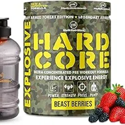 Hulk Nutrition Hardcore Pre-Workout Supplement, Energy Drink with Creatine Monohydrate, Arginine AAKG, Beta-Alanine, Explosive Muscle Pump, Caffeinated Punch - For Men & Women [30 Servings, Beast Berries] Free Gallon Shaker Bottle-picture-31