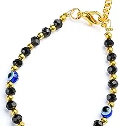 MDSC Evil Eye Bracelet for Women and Girls - Black Crystal Beads with Adjustable Chain - Protection Jewellery-picture-10