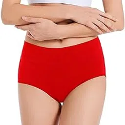 diving deep Women's High Waisted Cotton Underwear Soft Breathable Panties Full Coverage Briefs Tummy Controller Ladies Panties - Pack of 1-picture-24