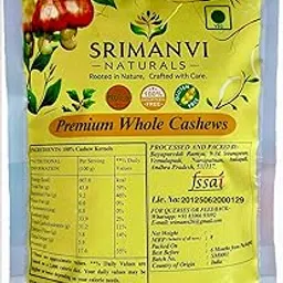 Srimanvi Naturals 1 Kg (King (WW180–WW240)) Premium Whole Cashews | Fresh & Crunchy, Rich in Protein & Healthy Fats-picture-51