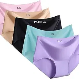 LOURYN KOULYN® Women's Underwear Cotton Stretch Comfortable Seamless Underwear Soft Hipster Panties Regular (Multi Colored)-image-48