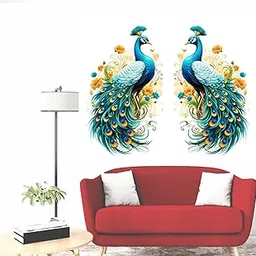wall attraction Wall Attraction™ Set of Two Peacock Wall Stickers & Murals Size - 66x55cm MD197_S-picture-35