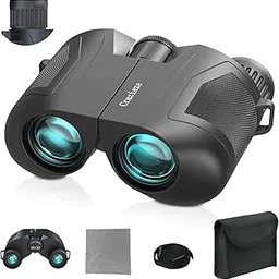 Travel Binoculars for Adults and Kids - 20x30 Mini Binoculars High-Powered Night Vision for Bird Watching, Hunting, Concert, Theater - Long Range, Auto Focus Binoculars (Black)-image-3