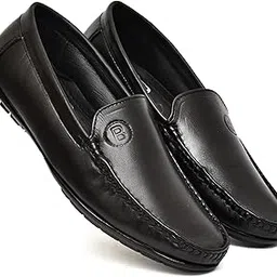 biggie Men's Black Stylish & Casual Leather Slip -On Loafers 09 (UK/India)-picture-40