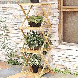 Decazone 4-Tier Pine Wooden Storage Rack - Perfume Shelf & Water-Resistant Tray for Toiletries - Elegant & Functional Storage Solution for Table, Office, & Bathroom Accessories.-image-8