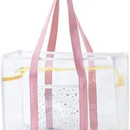 3xClear Tote Bag Gym Bag Female PVC Beach Tote for Swimming Working Sports Game Pink|Clothing, Shoes & Accessories | Womens Handbags & Bags-image-45