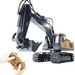 Yupra RC Excavator 11 Channel RC Excavator Truck Toys Metal Shovel, 1/18 Remote Control Construction Vehicles Tractor, 2.4Ghz Boy Toy Gift for Kids and Adults-picture-32