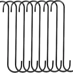 ASFUN 10 inch Large S Hooks Heavy Duty Black Long Extension Hooks for Hanging Plant,Pots and Pans,Tree Branch Hooks,Closet,Garden,Flower Basket,Pergola,Indoor Outdoor (Pack of 10| 5 mm)-picture-27