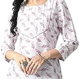 meesan Women's Round Neck Printed 3/4th Sleeves Tunic-picture-30