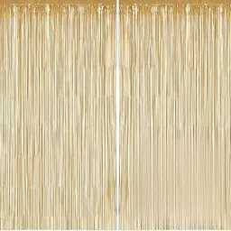 Wanna Party 2Pcs Champagne Gold Foil Curtain For Decoration – 3.28 x 6.56 FT Photo Booth Backdrop for Birthday, Bachelorette, Christmas, New Year, Anniversary, Baby Shower & Party Decorations-image-23