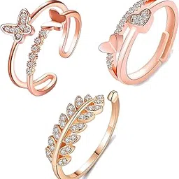 Delicate Hug Silver Ring For Women I AM Enough Love Adjustable Finger Rings For Women Girls Love Gifts Women's Jewellery Rings Combo-image-19