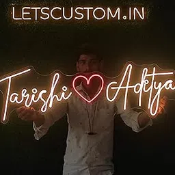 Custom LED Neon Sign For Bedroom - Personalized LED Name Plate With Heart Icon, Night Light For Kids & Teens, Wall Mounted, Safe Gentle Glow (Single Alphabet)-picture-17