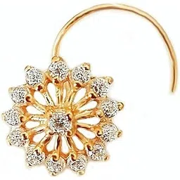 premokshi 14Kt Pure Yellow Gold Nose Pin For Women and Girl with Purity Certificate-picture-28