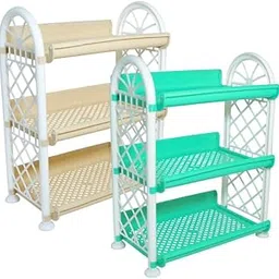 MORVI Spectra 3 Tier Plastic Multipurpose Storage Organizer-Easy to Fit, Wall Hanging Durable & Lightweight Rack for Kitchen, Bathroom,Kids & Office - Space-Saving Unit | Set of 2 | Yellow Green-image-39
