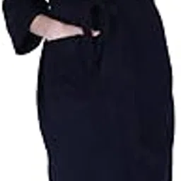 Kuber Industries Bathrobe for Women| Soft and Easy to Absorb & Dry| Unisex Bathrobe (NavyBlue)-picture-24