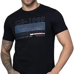 cantabil Black Regular Fit Printed Round Neck Half Sleeve Casual T-Shirt for Men | Half Sleeves Round Neck T-Shirts for Men | Mens Round Neck Printed T-Shirt (P_MTSH00285_BLACK)-picture-51