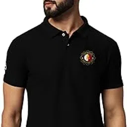 hushbucks Mens Solid Polo Neck Half Sleeve Tshirt-HB022-BLACK-picture-13