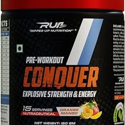 Ripped Up Nutrition Conquer Pre workout (150gm) 15 servings - Extreme energy and focus, L-Citrulline 4g, Beta Alanine 2.5g, L-Taurine 700mg, Caffeine 300mg, (Lychee Martini) (Orange Mango) (150gm, Orange Mango)-image-7
