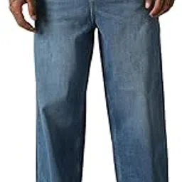 Men Washed Cotton Loose Fit Mid- Rise Jeans 70-image-6