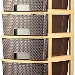 Jayci Mart 6 XL Multipurpose Drawer Plastic Modular Chest Storage Organizer Home, Office, Parlor, School, Doctors, Home and Kids (Brown, 6XL)-image-24