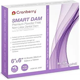 Cranberry CR8366 Smart Dam Non-Latex Powder-Free, Spearmint Scented, Medium Gauge, 6x6, Lavender (Pack of 15)-picture-31
