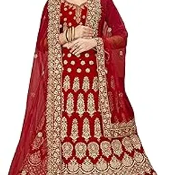 maroosh Velvet Heavy Zari Embrodiery Daimond Work Red Semi-Stitched Lehenga Choli (MRSVELVETQN61R)-picture-49