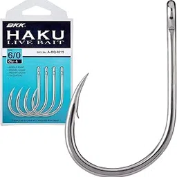 BKK Hooks A-BQ-0211 Haku Livebait Size 2/0 6 Pack image 1