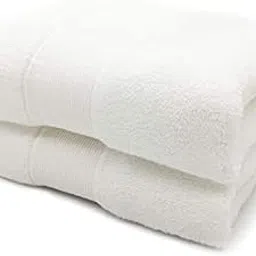 TIQH Bamboo Cotton Super Soft Hand, Gym & Workout Towel 500 GSM (Set of 2) (White)-picture-32