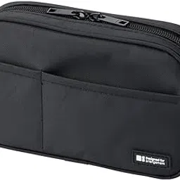 LIHIT LAB Pen Case, Jet Black, 4.7 x 7.9 inches (A7551-124) image 1