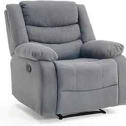 Manual Recliner Chair Sofa (Grey) | 1 Seater Recliner Chair in Fabric | Recliner Sofa Chair in Grey Fabric-picture-12
