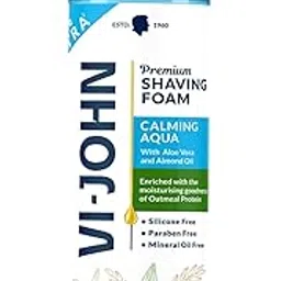 VI-JOHN Dermatologically Tested Calming Aqua Premium Shaving Foam Enriched With Aloevera & Almond Oil Free From Paraben-200 g-picture-30