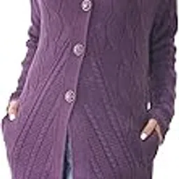 hautemoda Women Woolen Long Cardigan Sweater for Winter with Pocket-picture-25