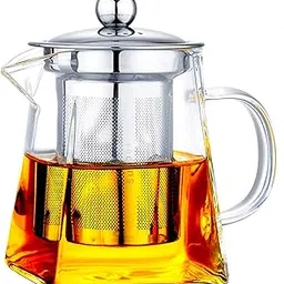 with Infuser Clear Glass Teapot,Tea Pot with Tea Strainers,Borosilicate Glass Teapot with Infusers for Loose TeaHeat Resistant Loose Leaf Teapot,Stovetop Dishwasher Safe (750ML/25OZ)-picture-29