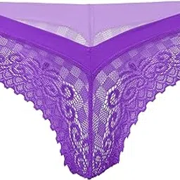 fiha Woman's Nylon & Lace Thong Panties (Pack of 1)-picture-25