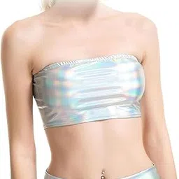 enakshi (label) Women's Bandeau Top Strapless Sleeveless Top Swimsuit for Performance White|Clothing, Shoes & Accessories | Womens Clothing | Tops & Blouses-picture-52