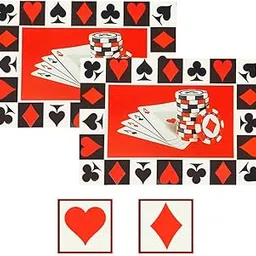 Casino Theme Party Decoration kit with Casino Table Mat, Coaster Pack of 4-image-0