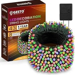 Gesto Multicolor Serial String Led Light with 8 Modes Changing Controller - Waterproof Serial Lights for Decoration Long | for Home,Diwali Decoration, Christmas,Patio Garden(43 Meter | Pack of 1)-picture-34