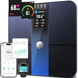 Runstar Smart Scale for Body Weight and Fat Percentage FSA HSA Eligible, 3.5" TFT Color Display High Precision Digital Bathroom Scale BMI Heart Rate 22 Body Composition Analyzer Sync with Fitness App-image-38