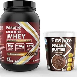 Fitspire Fit Super Pro Whey Protein | 36g Protein Per 100g | Rich in Pre & Probiotics | With Peanut Butter-23g Protein, No Cholesterol & Trans Fat | Double Chocolate- 2lbs, Crunchy Chocolate - 400g-picture-14